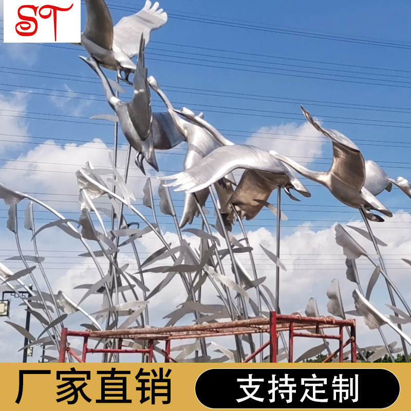 白鷺鳥(niǎo)動(dòng)物雕塑定制廠家